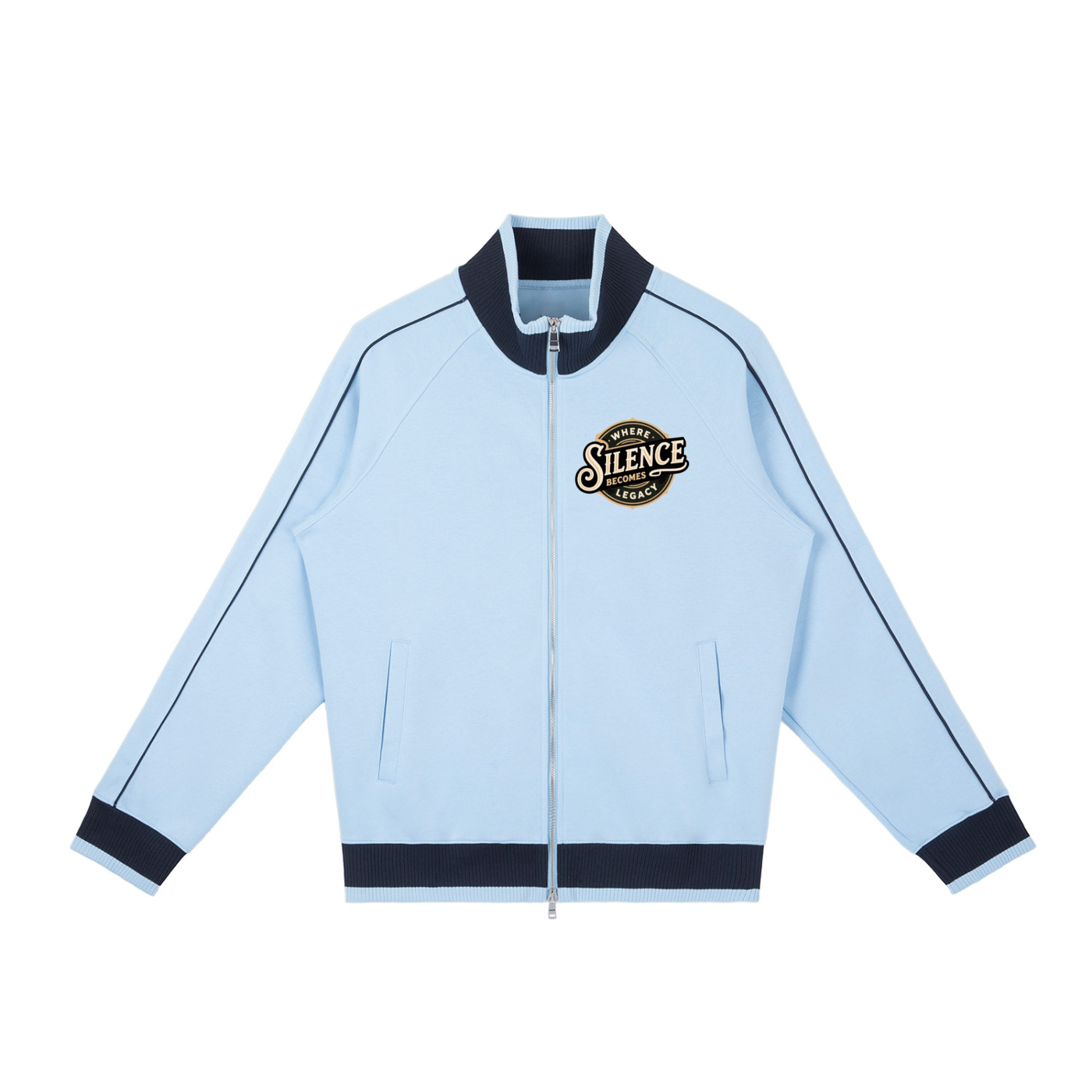 Color Block Raglan Sleeve Zip Track Jacket