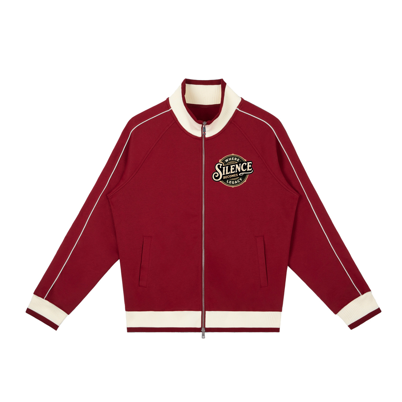 Color Block Raglan Sleeve Zip Track Jacket