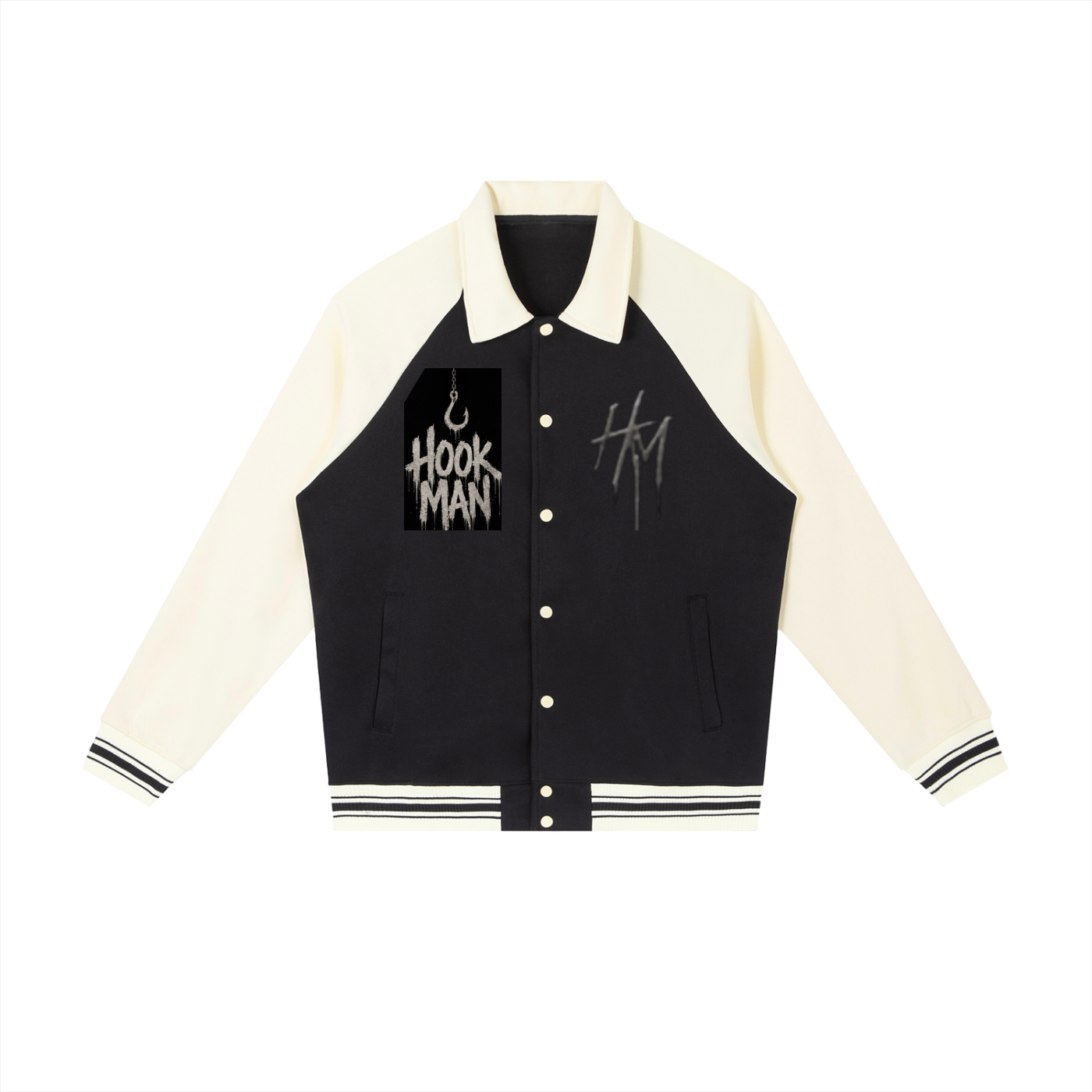 Contrast Raglan Sleeve Baseball Jacket